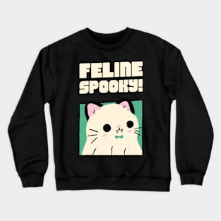 Cute Kitty Feline Spooky Halloween Pun Crewneck Sweatshirt